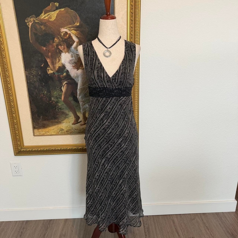 Y2K Whimsi Silk Dress with Lace Detail